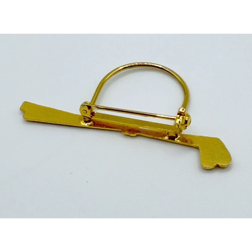 Vintage Gold Tone Golf Club Brooch‎ Pin Sports Jewelry 2